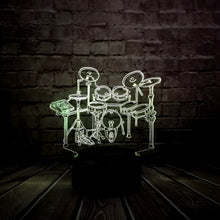 Lade das Bild in den Galerie-Viewer, Magische 3D LED Lampe - Schlagzeug - mit Farbwechsel Effekt kaufen