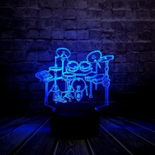 Lade das Bild in den Galerie-Viewer, Magische 3D LED Lampe - Schlagzeug - mit Farbwechsel Effekt kaufen
