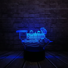 Lade das Bild in den Galerie-Viewer, Eisenbahn Lampe mit 3D Effekt und magischen Farbwechsel kaufen