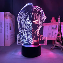 Lade das Bild in den Galerie-Viewer, Attack on Titan Anime Lampe Nachtlicht mit Farbwechsel und 3D Effekt
