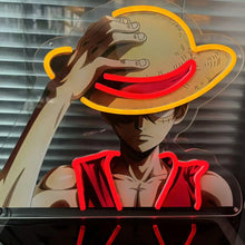 Lade das Bild in den Galerie-Viewer, One Piece Luffy Neon Licht, Wand Dekoration, Geschenkidee für kleine und große Piraten
