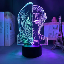 Lade das Bild in den Galerie-Viewer, Attack on Titan Anime Lampe Nachtlicht mit Farbwechsel und 3D Effekt
