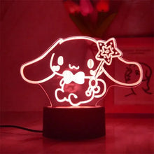 Lade das Bild in den Galerie-Viewer, Hello Kitty Nachtlampe mit Fernbedienung und magischen Farbwechsel 3D Effekt
