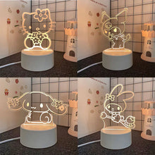 Lade das Bild in den Galerie-Viewer, Sanrio 3D Hello Kitty LED Nachtlicht - viele Motive
