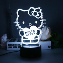 Lade das Bild in den Galerie-Viewer, Hello Kitty Nachtlampe mit Fernbedienung und magischen Farbwechsel 3D Effekt
