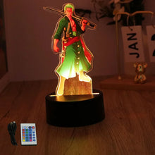 Lade das Bild in den Galerie-Viewer, Farbenfrohe One Piece Luffy Nachtlampen, Lampe
