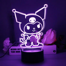 Lade das Bild in den Galerie-Viewer, Hello Kitty Nachtlampe mit Fernbedienung und magischen Farbwechsel 3D Effekt
