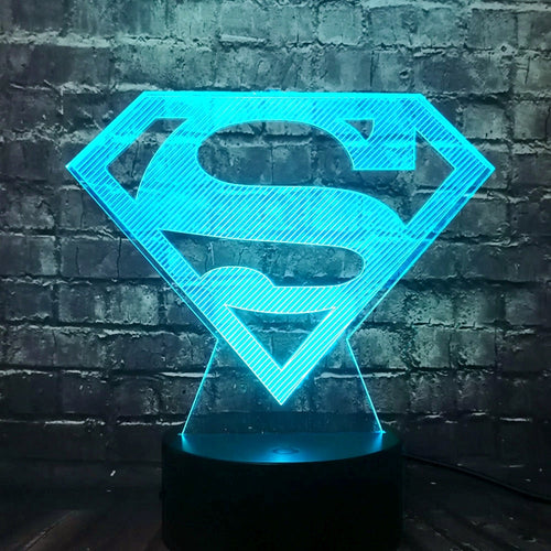 Batman / Superman Logo Lampe mit Farbwechsel und 3D kaufen