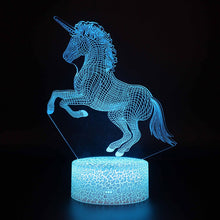 Lade das Bild in den Galerie-Viewer, 3D illusion Nachtlampe Einhorn Motiv - Farbwechsel Geschenk kaufen
