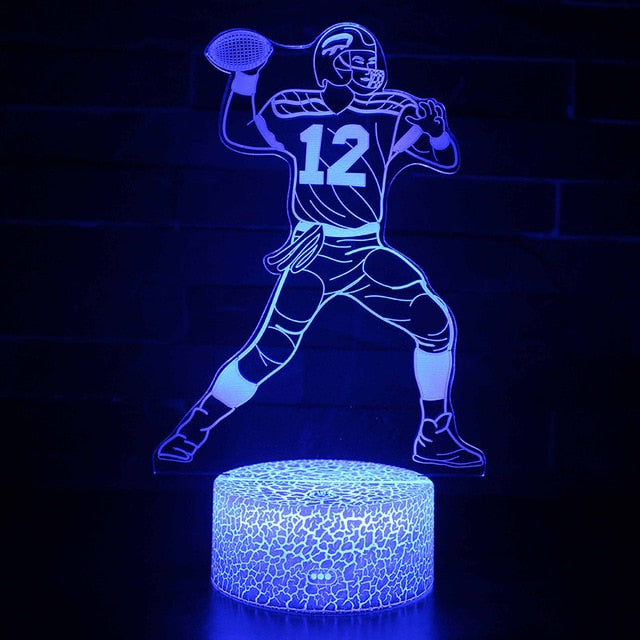 Lampe mit Football Quarterback Motiv, magischen Farbwechsel und 3D Effekt kaufen