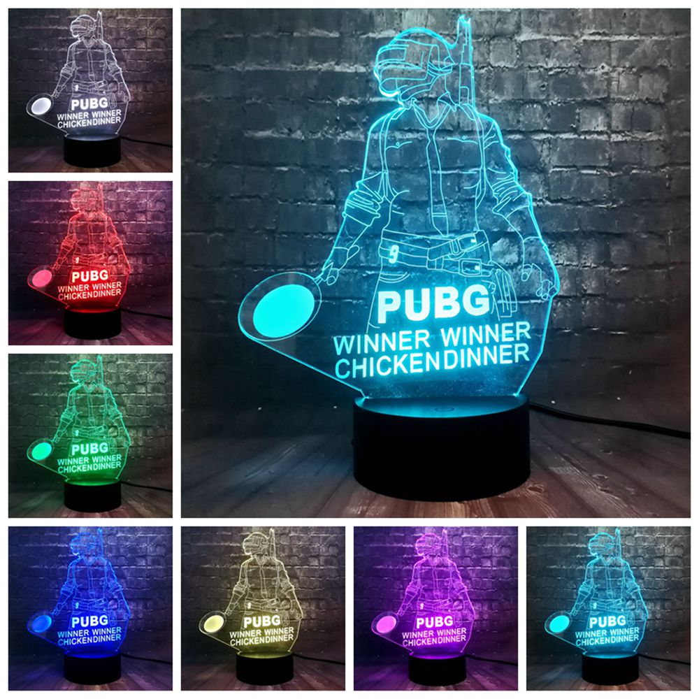 PUBG Winner Winner Chicken Dinner Lampe mit 3D Effekt und wechselnden Farben kaufen