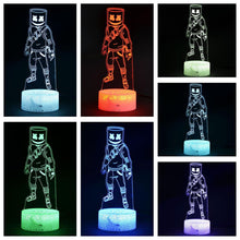 Lade das Bild in den Galerie-Viewer, Fortnite Season 7 Marshmello 3D LED Nachtlicht Lampe mit Farbwechsel Effekt kaufen
