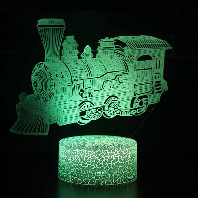Nachttischlicht mit Dampflokomotive Motiv, 16 Farben und Fernbedienung kaufen