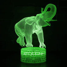 Lade das Bild in den Galerie-Viewer, Nachtlampe mit Elefant Motiv und Farbwechsel - mit Fernbedienung kaufen
