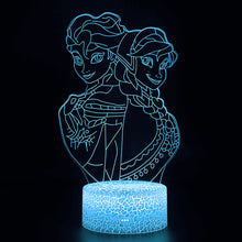 Lade das Bild in den Galerie-Viewer, Elsa Die Eiskönigin Nachtlicht, 3D Lampe, Nachtlampe mit Farbwechsel kaufen

