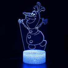 Lade das Bild in den Galerie-Viewer, Elsa Die Eiskönigin Nachtlicht, 3D Lampe, Nachtlampe mit Farbwechsel kaufen
