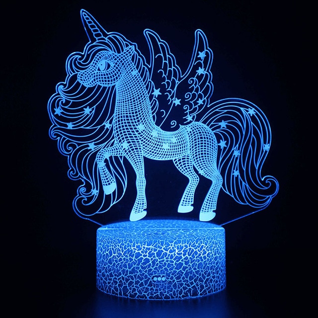 3D illusion Nachtlicht mit Märchenhaften Einhorn Motiv kaufen