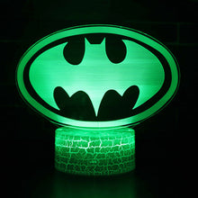 Lade das Bild in den Galerie-Viewer, Batman Logo Nachtlicht, Nachttischlampe 3D Effekt kaufen
