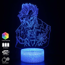 Lade das Bild in den Galerie-Viewer, DC Joker Nachtlicht, Lampe, 3D Effekt, Farbwechsel mit 16 Farben kaufen
