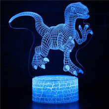 Lade das Bild in den Galerie-Viewer, 3D Dinosaurier Lampe, Tischlicht, Nachtlampe mit 16 Farben im Wechsel kaufen
