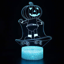 Lade das Bild in den Galerie-Viewer, Halloween Kürbis Pumpkin Nachttischlampe mit 3D Effekt kaufen
