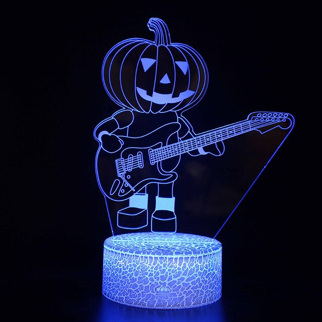 Halloween Kürbis Pumpkin Nachttischlampe mit 3D Effekt kaufen