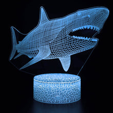 Lade das Bild in den Galerie-Viewer, Der weiße Hai Lampe, Nachttischlampe, Nachtlicht 3D Effekt, Magischer Farbwechsel kaufen
