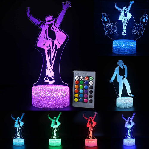 Nachtlampe mit Michael Jackson / Tänzer Motiv - mit Farbwechsel und 3D Effekt kaufen