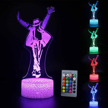 Lade das Bild in den Galerie-Viewer, Nachtlampe mit Michael Jackson / Tänzer Motiv - mit Farbwechsel und 3D Effekt kaufen
