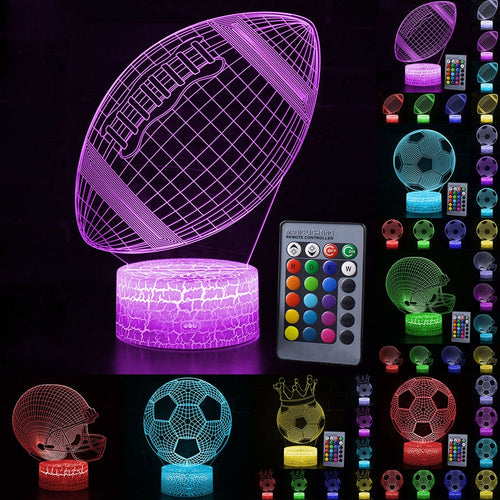 Fußball Lampe als Nachtlicht mit Farbwechsel und 3D Effekt kaufen