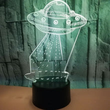 Lade das Bild in den Galerie-Viewer, UFO 3D Deko Lampe / Nachtlicht mit wechselnden Farben kaufen
