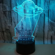 Lade das Bild in den Galerie-Viewer, UFO 3D Deko Lampe / Nachtlicht mit wechselnden Farben kaufen
