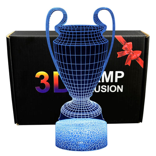 Lampe mit Champions League Pokal Motiv, Farbwechsel und magischen 3D Effekt kaufen