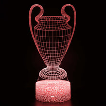 Lade das Bild in den Galerie-Viewer, Lampe mit Champions League Pokal Motiv, Farbwechsel und magischen 3D Effekt kaufen
