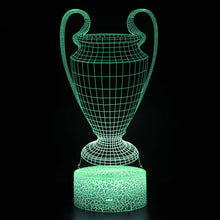 Lade das Bild in den Galerie-Viewer, Lampe mit Champions League Pokal Motiv, Farbwechsel und magischen 3D Effekt kaufen
