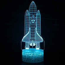 Lade das Bild in den Galerie-Viewer, Space Shuttle Nachtlicht, Lampe, Nachttischlampe, 3D Effekt, Farbwechsel kaufen
