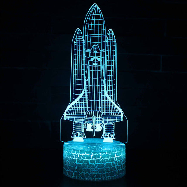 Space Shuttle Nachtlicht, Lampe, Nachttischlampe, 3D Effekt, Farbwechsel kaufen