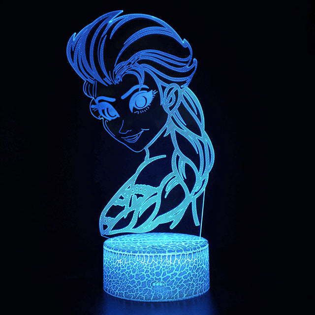 Elsa Die Eiskönigin Nachtlicht, 3D Lampe, Nachtlampe mit Farbwechsel kaufen