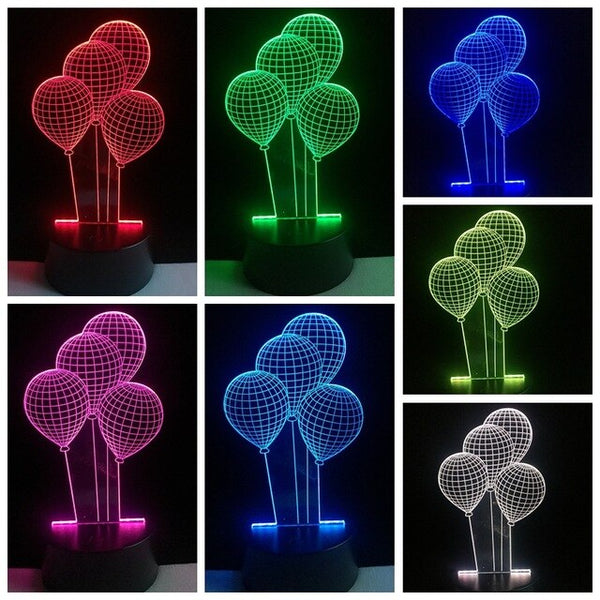 3D Optical Illusions LED Lampe – 7 Farbwechsel, Touch-Bedienung, USB-betrieben Für Schlafzimmer & Als Nachtlicht