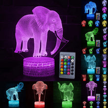 Lade das Bild in den Galerie-Viewer, Nachtlampe mit Elefant Motiv und Farbwechsel - mit Fernbedienung kaufen
