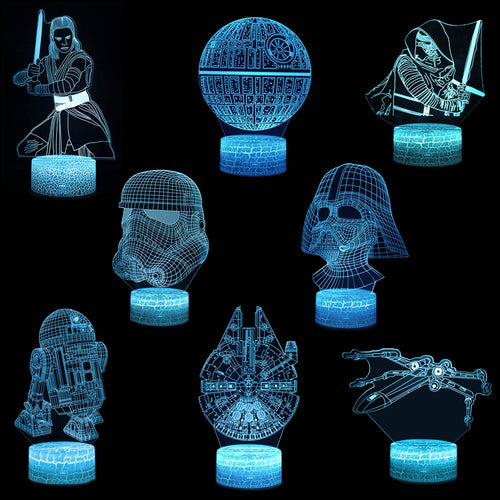Star Wars R2D2 BB-8, Darth Vader, Todesstern 3D Lampe Nachtlicht kaufen