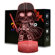Star Wars Darth Vader Nachtlampe, Nachtlicht mit 3D Effekt, Farbwechsel in 16 Farben kaufen