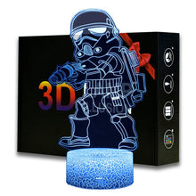 Lade das Bild in den Galerie-Viewer, Star Wars Stormtrooper Lampe, Nachtlicht, Nachtlampe mit Farbwechsel und 3D Effekt kaufen
