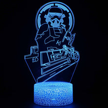 Lade das Bild in den Galerie-Viewer, Star Wars Stormtrooper Lampe, Nachtlicht, Nachtlampe mit Farbwechsel und 3D Effekt kaufen
