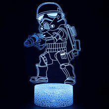 Lade das Bild in den Galerie-Viewer, Star Wars Stormtrooper Lampe, Nachtlicht, Nachtlampe mit Farbwechsel und 3D Effekt kaufen
