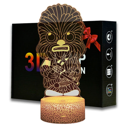Star Wars Chewie Chewbacca Nachtlicht, Nachtlampe, 3D Effekt, Farbwechsel inkl. Fernbedienung kaufen