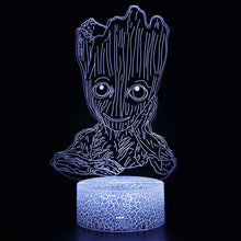 Lade das Bild in den Galerie-Viewer, Guardians of the Galaxy Groot Nachttichlampe mit 3D Effekt und Fernbedienung kaufen
