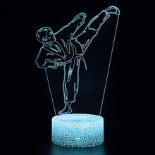 Lade das Bild in den Galerie-Viewer, Taekwondo Nachtlicht mit magischen 3D Effekt und Farbwechsel kaufen
