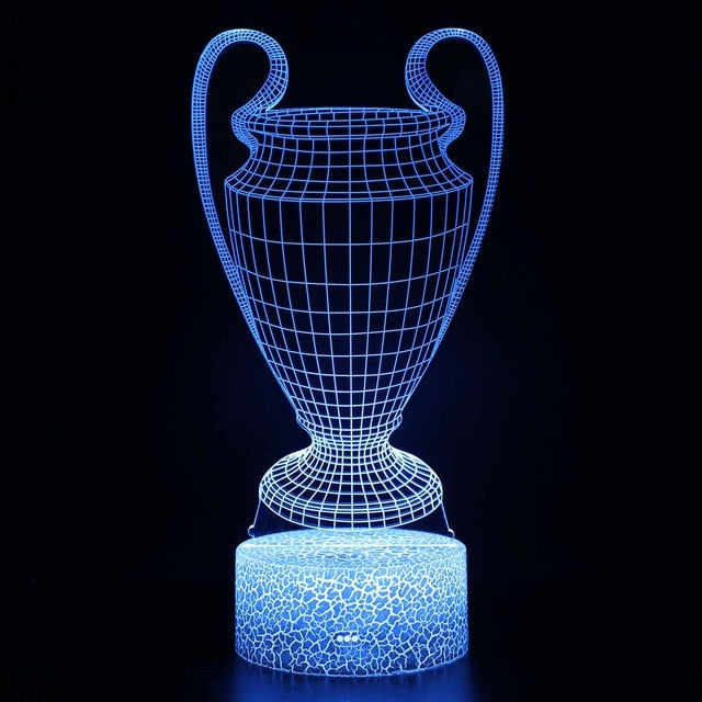 Lampe mit Champions League Pokal Motiv, Farbwechsel und magischen 3D Effekt kaufen