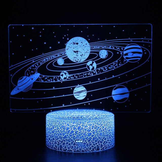 3D LED Nachtlicht mit Motiv des Sonnensystems - inkl. Farbwechsel und Fernbedienung kaufen